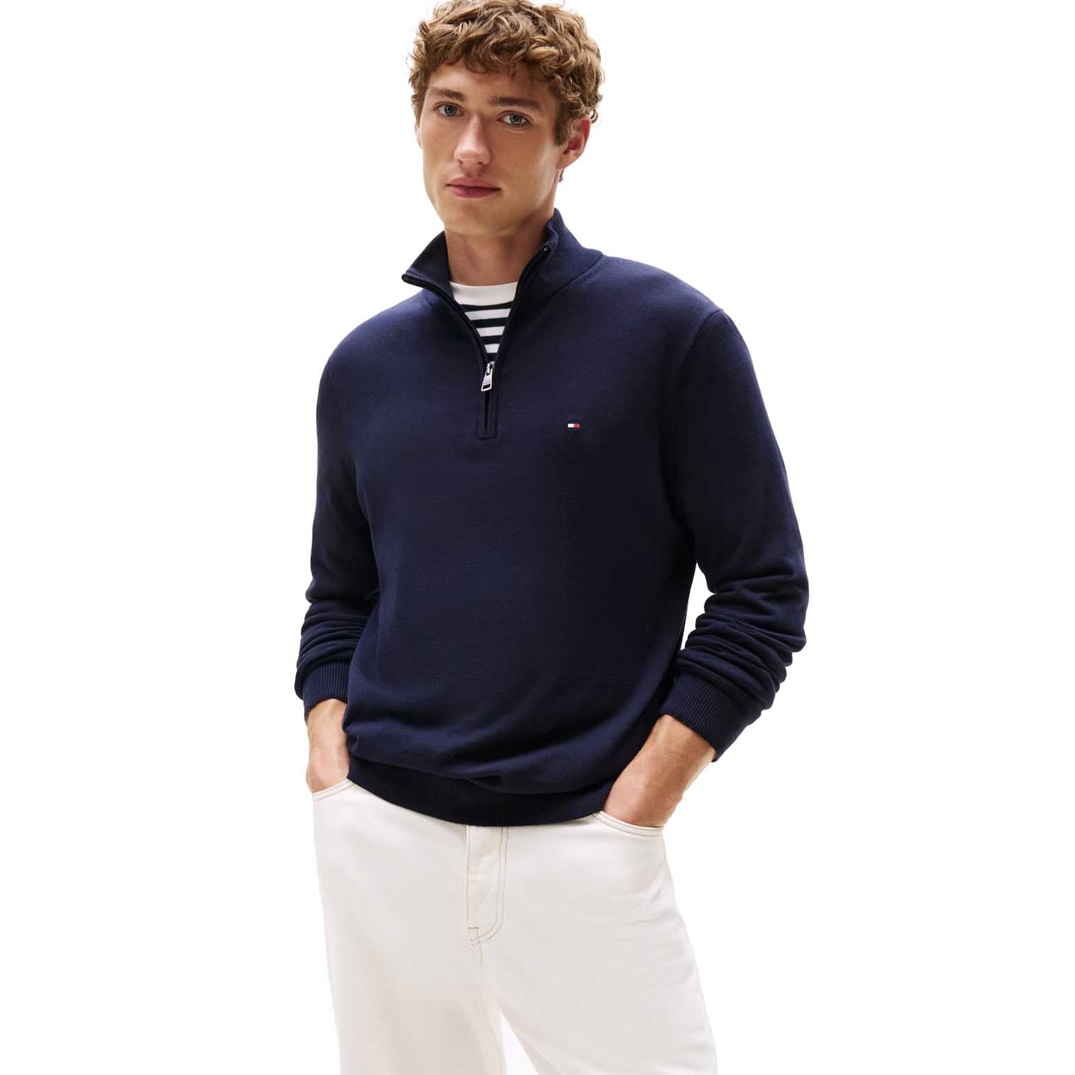 Tommy Hilfiger Essential Cotton Zip Mock